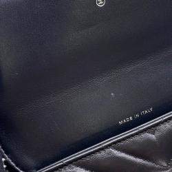 Pre Owned Chanel Chevron 2.55 Black Lambskin Shoulder Bag