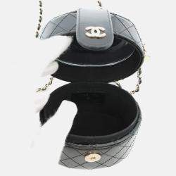 Pre Owned Chanel Mini Vanity Black Patent Leather Shoulder Bag