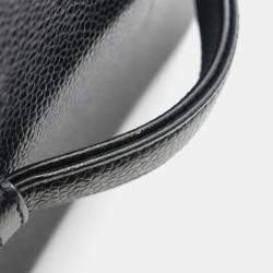 Pre Owned Chanel Cc Logo Vanity Handbag Calfskin Black Ghw Coco