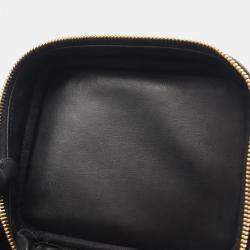 Pre Owned Chanel Cc Logo Vanity Handbag Calfskin Black Ghw Coco