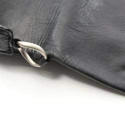 Pre Owned Chanel 2.55 Chocolate Bar Shoulder Handbag Leather Black Shw