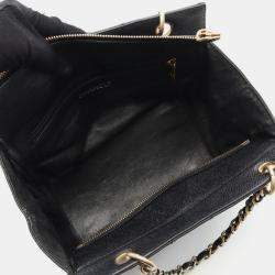 Pre Owned Chanel Matelasse Chain Handbag Calfskin Black Ghw coco Cc