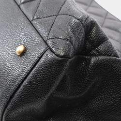 Pre Owned Chanel Matelasse Chain Handbag Calfskin Black Ghw coco Cc