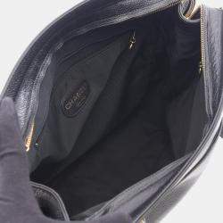Pre Owned Chanel Triple Coco Shoulder Tote Bag Calfskin Black Ghw Cc