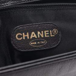 Pre Owned Chanel Triple Coco Shoulder Tote Bag Calfskin Black Ghw Cc