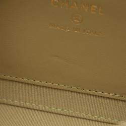 Pre Owned Chanel Pearl Crush Mini Beige Leather Crossbody Bag