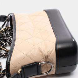 Pre Owned Chanel Gabriel De Chanel Small Beige/Black Hobo Chain Shoulder Bag