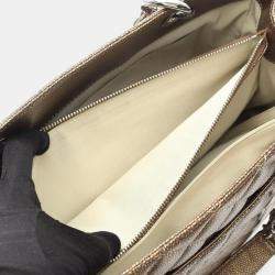 Pre Owned Chanel Matelasse Grand Shopping Tote Gst Bag A50995 Calfskin Gold Shw