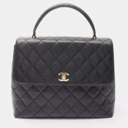 Pre Owned Chanel Matelasse Handbag Calfskin Black Ghw Cc Coco