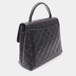 Pre Owned Chanel Matelasse Handbag Calfskin Black Ghw Cc Coco