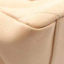 Pre Owned Chanel Matelasse Grand Shopping Gst Chain Tote Bag A50995 Leather Beige Ghw