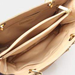 Pre Owned Chanel Matelasse Grand Shopping Gst Chain Tote Bag A50995 Leather Beige Ghw
