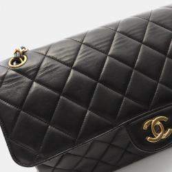 Pre Owned Chanel Quilted Black Leather Chain Shoulder Bag