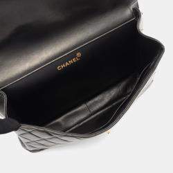 Pre Owned Chanel Quilted Black Leather Chain Shoulder Bag