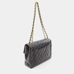 Pre Owned Chanel Jumbo Matelasse 30 Single Flap Chain Shoulder Bag Lambskin