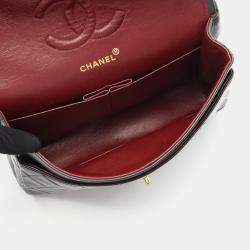 Pre Owned Chanel Matelasse Double Flap Shoulder Bag Lambskin Black Ghw