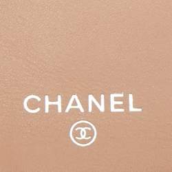 Pre Owned Chanel Beige Caviar Leather CC Bifold Long Wallet