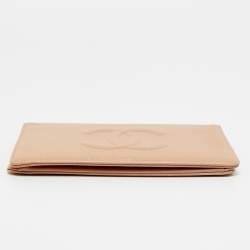 Pre Owned Chanel Beige Caviar Leather CC Bifold Long Wallet