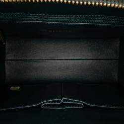 Pre Owned Chanel Green CC Chevron Calfskin Medal Flap