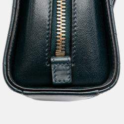 Pre Owned Chanel Green CC Chevron Calfskin Medal Flap