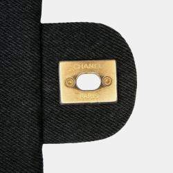 Pre Owned Chanel Grey Mini Rectangular Quilted Denim Mood Flap