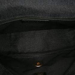 Pre Owned Chanel Grey Mini Rectangular Quilted Denim Mood Flap