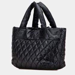 Pre Owned Chanel Black Small Quilted Nylon Coco Cocoon Tote