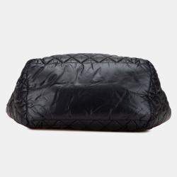 Pre Owned Chanel Black Small Quilted Nylon Coco Cocoon Tote