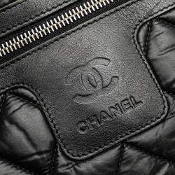 Pre Owned Chanel Black Small Quilted Nylon Coco Cocoon Tote