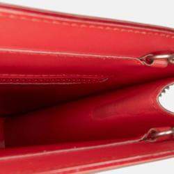 Pre Owned Chanel Red Vinyl Hologram CC Shoulder Bag