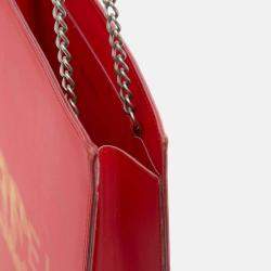 Pre Owned Chanel Red Vinyl Hologram CC Shoulder Bag