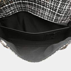 Pre Owned Chanel Black XXL CC Tweed Single Flap
