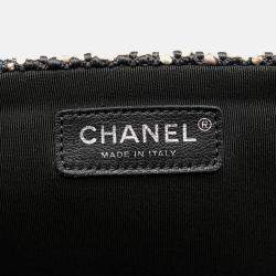 Pre Owned Chanel Black XXL CC Tweed Single Flap