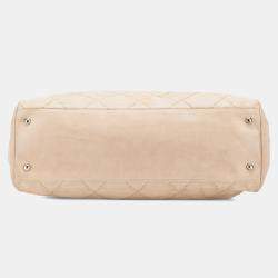 Pre Owned Chanel Beige Iridescent Calfskin Sea Hit Tote