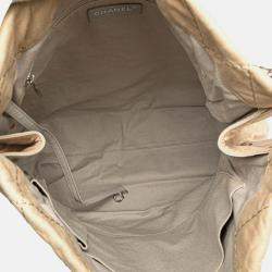 Pre Owned Chanel Beige Iridescent Calfskin Sea Hit Tote