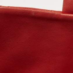 Pre Owned Chanel Red Quilted Leather Chain Around Flap Bag