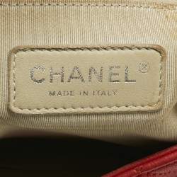 Pre Owned Chanel Red Quilted Leather Chain Around Flap Bag