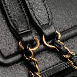 Pre Owned Chanel Black Lambskin CC Antico Flap Bag