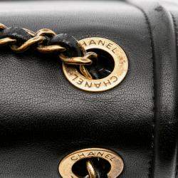 Pre Owned Chanel Black Lambskin CC Antico Flap Bag