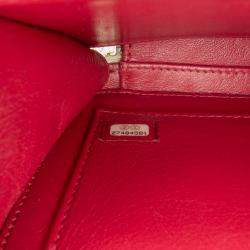 Pre Owned Chanel White Small Caviar Striped CC Filigree Vanity Case