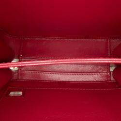 Pre Owned Chanel White Small Caviar Striped CC Filigree Vanity Case