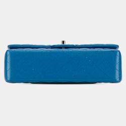 Pre Owned Chanel Blue Medium Classic Caviar Double Flap