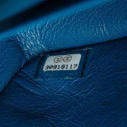 Pre Owned Chanel Blue Medium Classic Caviar Double Flap