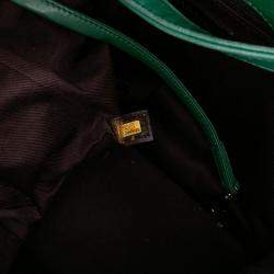Pre Owned Chanel Black Green CC Quilted Lambskin Country Club Tote