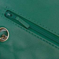 Pre Owned Chanel Green Medium Classic Lambskin Double Flap
