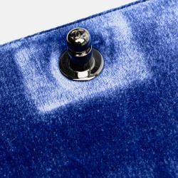 Pre Owned Chanel Blue Old Medium Quilted Velvet Boy Flap