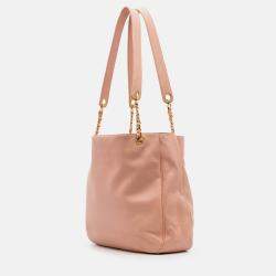 Pre Owned Chanel Pink CC Caviar Chain Tote