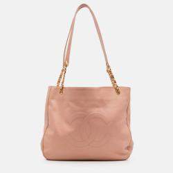 Pre Owned Chanel Pink CC Caviar Chain Tote