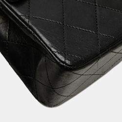 Pre Owned Chanel Mini Classic Black Lambskin Shoulder Bag