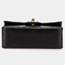 Pre Owned Chanel Mini Classic Black Lambskin Shoulder Bag